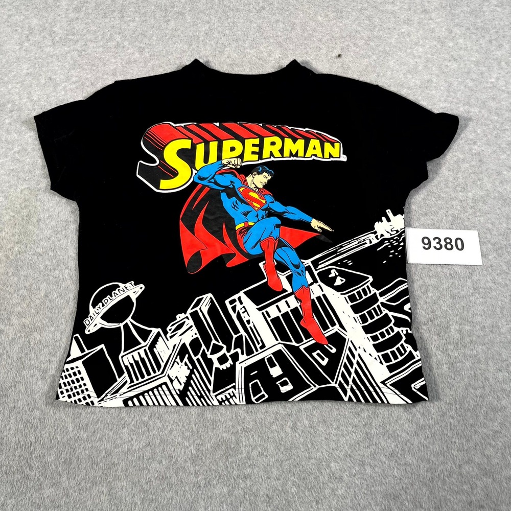 Freeze Crop T Shirt Women Small Black Cotton Daily Planet Comic Superman Graphic